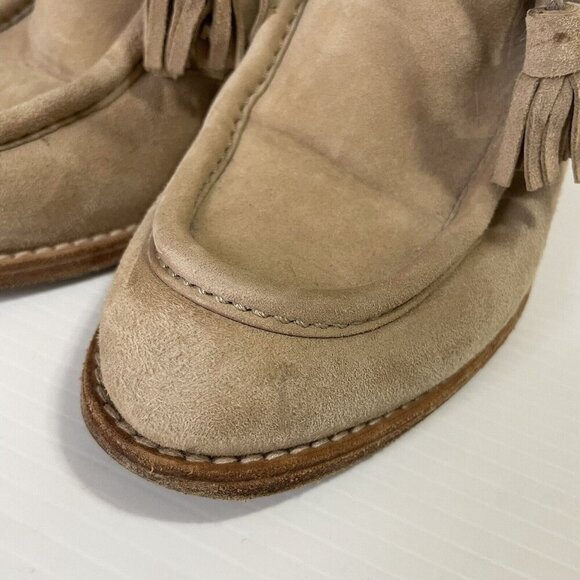 STUART WEITZMAN Wallawalla Lace-Up Ankle Boots Natural Size 8W - Picture 5 of 16